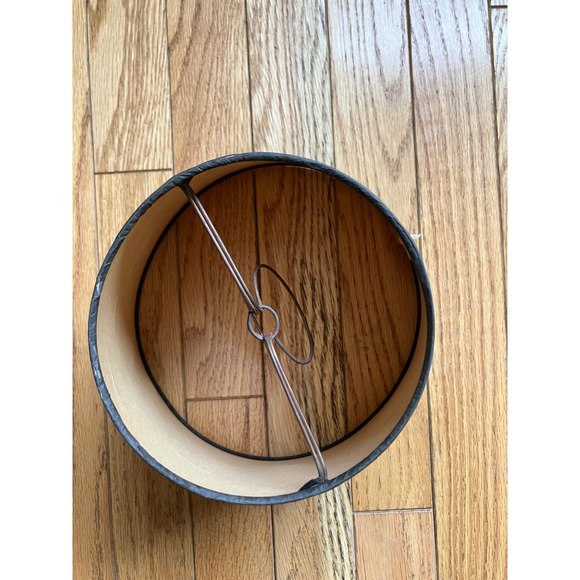 Vintage Parchment Paper Lamp Shade Country Farm Landscape Black Cream Clip On - Picture 7 of 12